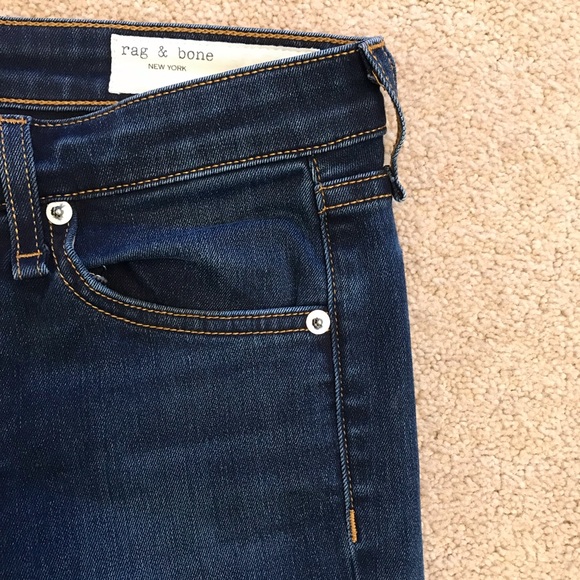 Rag and Bone Cate Mid Rise Skinny Jeans Womens Waist 24 Size 0 Dark Wash Blue - Picture 11 of 16